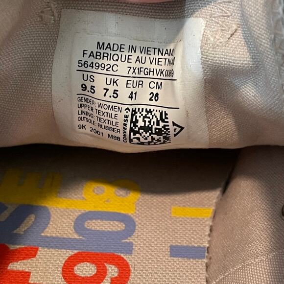 Converse platform rainbow Chuck Taylor All Star Sneakers 9.5 SHELF 5021 - Picture 4 of 8